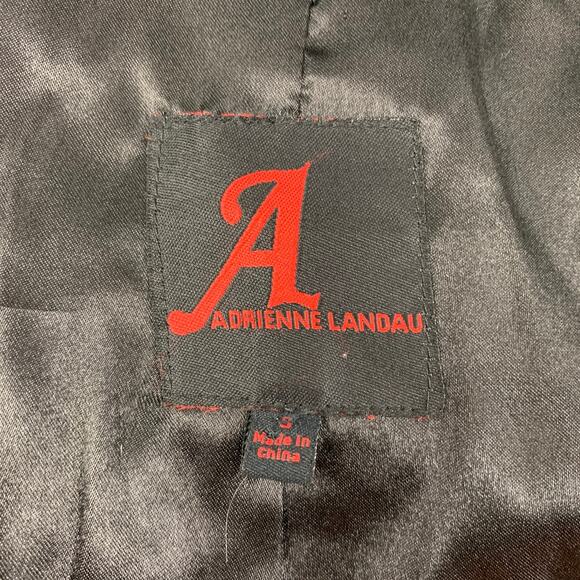 ADRIENNE LANDAU Size S Black Modacrylic Hooded Jacket - Picture 5 of 5